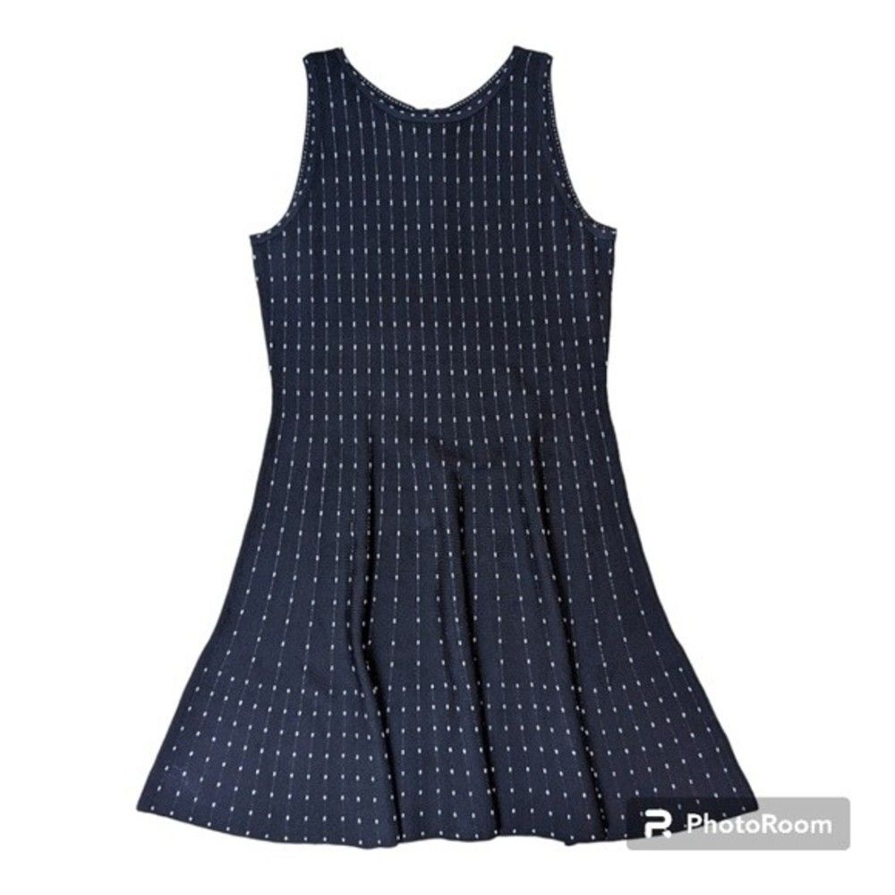 Nic + Zoe Knit Dress Sleeveless Black and White Size L